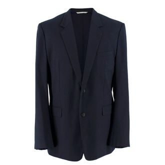 Dior Navy Wool-Blend Single Breasted Blazer Size XXXL