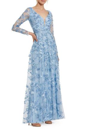 Mac Duggal☆フローラル ブロケード Aライン ミディドレス Multicolor Strapless Floral Brocade A-Line Gown | Mac Duggal