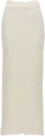 Balenciaga Off White High Waist Long Tweed Skirt