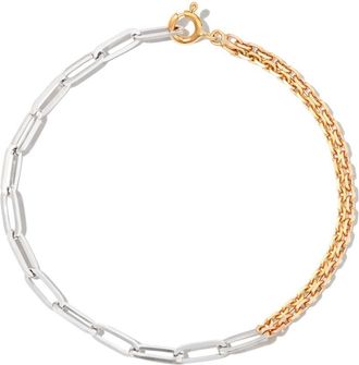 Yvonne Léon 18K Yellow And White Gold Solitaire Chain Bracelet - Mens - 18kt White Gold/18kt Yellow Gold