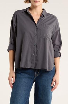James Perse Oversize Long Sleeve Button-Up Shirt in Blue Noir at Nordstrom Rack, Size 3 (Fits Like 8-10 Us)