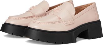 Coach Leah Platform Loafer Womens Flat Shoes Blush : 6.5 M, Leather/Rubber