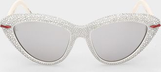 Christian Louboutin Diamond Kate 56mm Cat-Eye Sunglasses