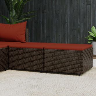 vidaXL Reposapi&eacute;s De Jard&iacute;n Con Cojines 2 Uds Rat&aacute;n Sint&eacute;tico Marr&oacute;n Vidaxl