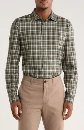 Nordstrom Flannel Button-Up Shirt in Green City Joshua Check at Nordstrom, Size Medium