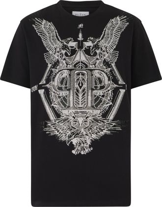 Philipp Plein Round Neck T-Shirt Eagles Stones