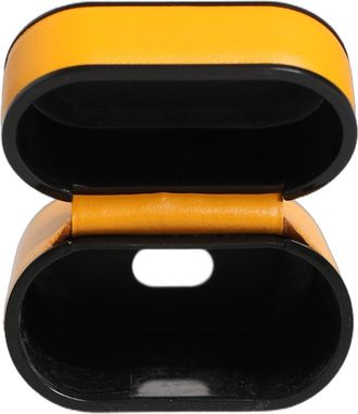 Dolce & Gabbana Womens Case Yellow Calf Leather Logo Flip Holder Strap Airpods Polyurethane Accessory