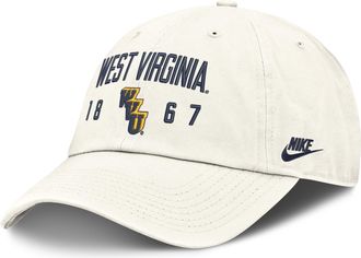 Nike West Virginia Natural Club Nike Mens College Adjustable Hat in White | NC0111KWVV-3WA