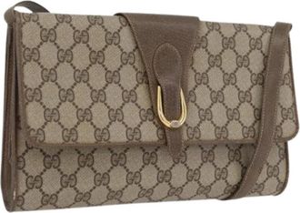 Gucci Pre-owned Vintage Schoudertas - Dames - Vintage Schoudertas - Beige - ONE Size - Leer - Vintage