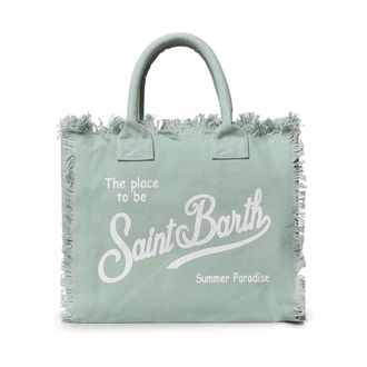 MC2 Saint Barth Tassen, Dames, Groen, ONE Size, Katoen, Vanity Tote Bag
