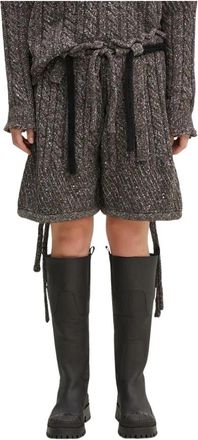 Ottolinger Gebreide Shorts - Dames - Korte Broeken - Bruin - S - Katoen - Korte Broeken