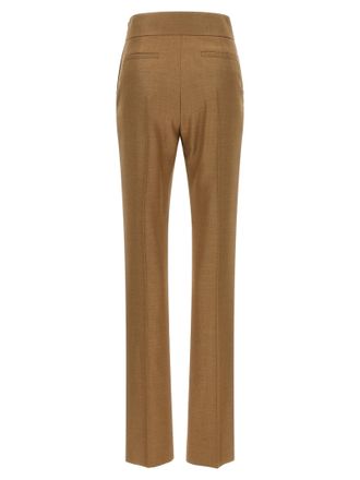 Valentino Garavani Virgin Wool Silk Blend Trousers - Beige