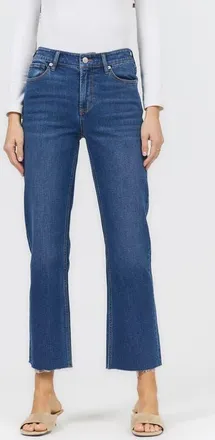 Dear John Denim Anika Mid Rise Raw Hem Ankle Straight Jeans in Libertas at Nordstrom, Size 24