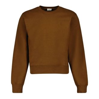 Saint Laurent Katoenen Sweatshirt - Heren - Sweatshirts - Bruin - M - Katoen - Hoodies & sweatvesten