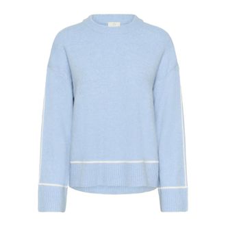 Kaffe Rondgebreide trui - Dames - Ronde hals truien - Blauw - L - Leer - Truien & Vesten