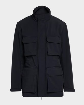 Emporio Armani Men & apos;s Nylon Four-Pocket Car Coat