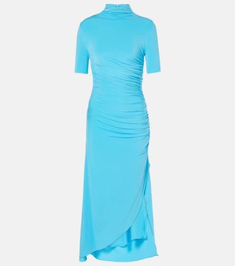 Alaia Ala&iuml;a Draped asymmetric midi dress