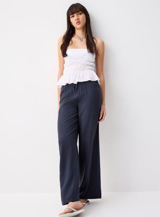 Twik Womens Viscose and linen wide-leg pant