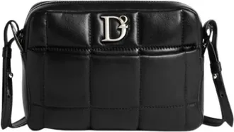 Dsquared2 Tassen, Dames, Zwart, ONE Size, Leer, Gewatteerde Crossbodytas