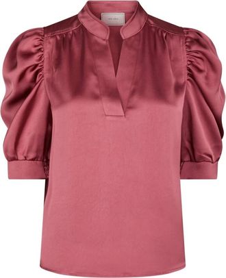 Neo Noir Roella Heavy Sateen Blouse - Dames - Blouses - Roze - XL - Polyester - Overhemden