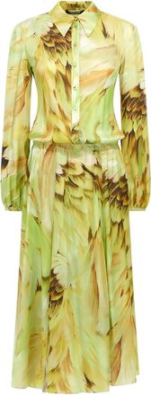 Roberto Cavalli Abito midi con stampa - Verde