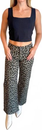 Mavi Sabrina Leopard Denim Jeans In Green