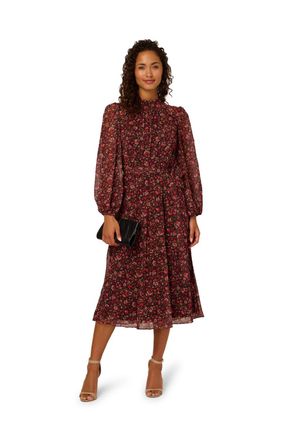 Adrianna Papell Womens Floral Chiffon Dress - Multicolour - Size 10 UK