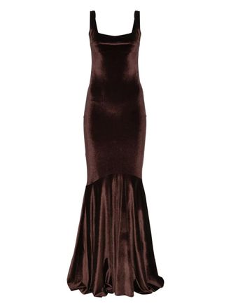 Atu Body Couture velvet-texture dress - Brown