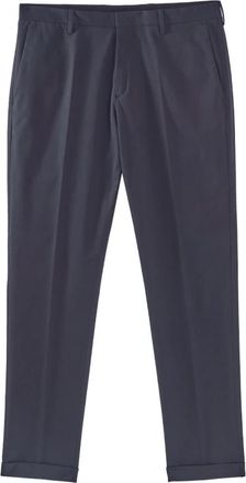 Paul Smith Blauwe katoenen chino broek met artistieke details - Heren - Slim Fit Broeken - Blauw - L - Katoen - Broeken