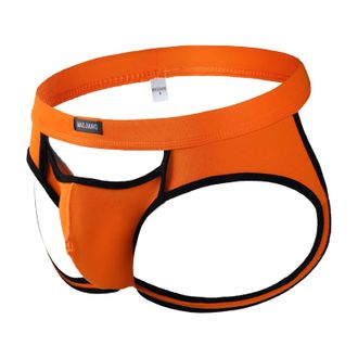 Generic Underwear Mens Rubber Mens Jockstrap Athletic Supporter for Men Sexy Jockstrap Mens Underwear, orange, M
