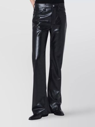 A Gold E faux leather flared leg trousers