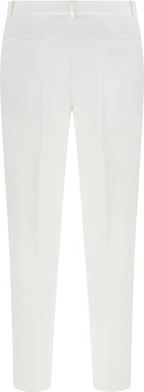Pinko Womens Bello Straight-Leg Trousers White Polyester Straight