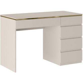 Vente-Unique Pascal Morabito - Scrivania 5 cassetti Beige e dorato - vukia di