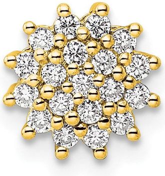 Diamond2Deal 14k Gold Lab Grown Diamond Cluster Chain Slide Pendant (0.28ct, VS, G-H)