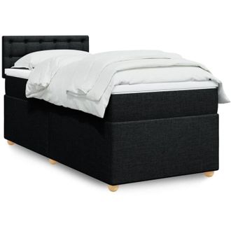vidaXL Cama Box Spring Con Colch&oacute;n Tela Negro 80x200 Cm Vidaxl