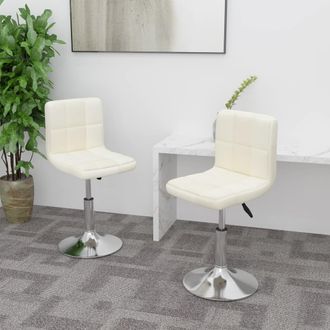 vidaXL Vidaxl - Sillas De Comedor Giratorias 2 Unidades Tela Color Crema