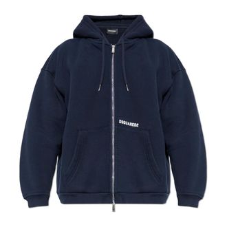Dsquared2 Zip-throughs, male, Blue, Size: XL Logo Sweatshirt