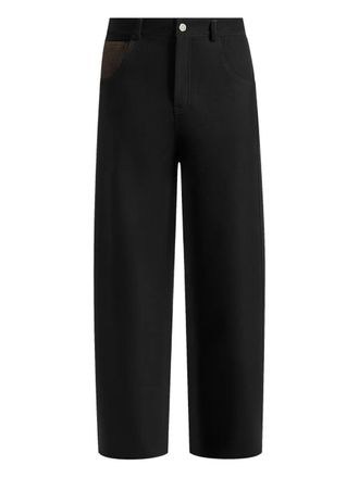 Mani&egrave;re De Voir Lazare wide-leg twill black jeans - men - Viscose/Spandex/Elastane/Polyester - 34