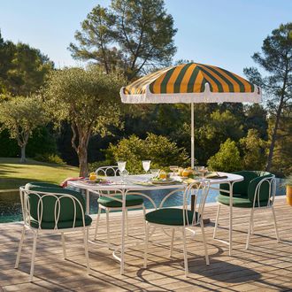 La Redoute Interieurs Set van 2 tuinstoelen, staal metaal, met kussen, LACOMO