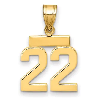 Diamond2Deal 14k Yellow Gold Small Polished Number Charm Pendant