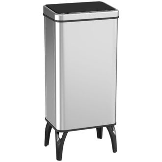 HOMCOM Cubo de basura 35.5x26x83.5 cm plata