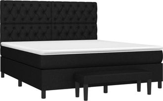 vidaXL Vidaxl - Cama Box Spring Con Colch&oacute;n Tela Negro 160x200 Cm