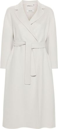 Max Mara Esturia wool belted coat - women - Virgin Wool - 46 - Grey