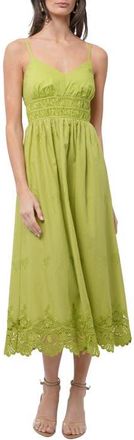 Adelyn Rae Danna Strappy Embroidered Sundress in Chartreuse at Nordstrom, Size X-Small