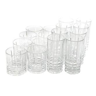 Gibson Home Jewelite 16 Piece Tumbler and Double Old Fashioned Glass Set in Clear at Nordstrom