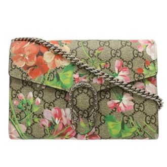 Gucci Pre-owned Dionysus GG Blooms Coated Canvas 2way Wallet Bag - Dames - Pre-owned - Veelkleurig - Maat: ONE Size Leer