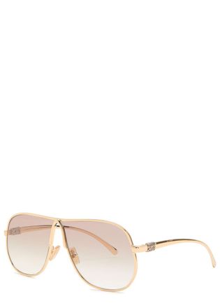 Miu Miu Aviator-style Sunglasses - Gold - One Size