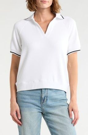 Joie Contrast Stripe Polo in White/Black at Nordstrom Rack, Size X-Small