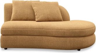 Castlery Fable Right Chaise Customized, (Washed Chenille) Caramel, Machine Washable, Ultra Deep Seats for Brown