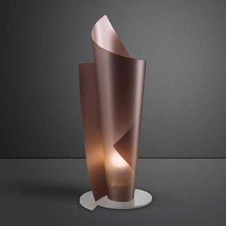 Linea Zero L&aacute;mpara De Mesa En Polilux Vela Cobre Di&aacute;metro 19 X H50 Cm